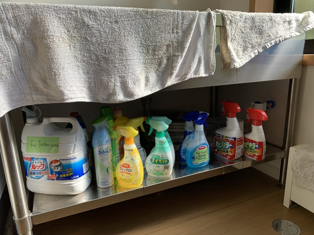 La varietà di prodotti di pulizia giapponesi